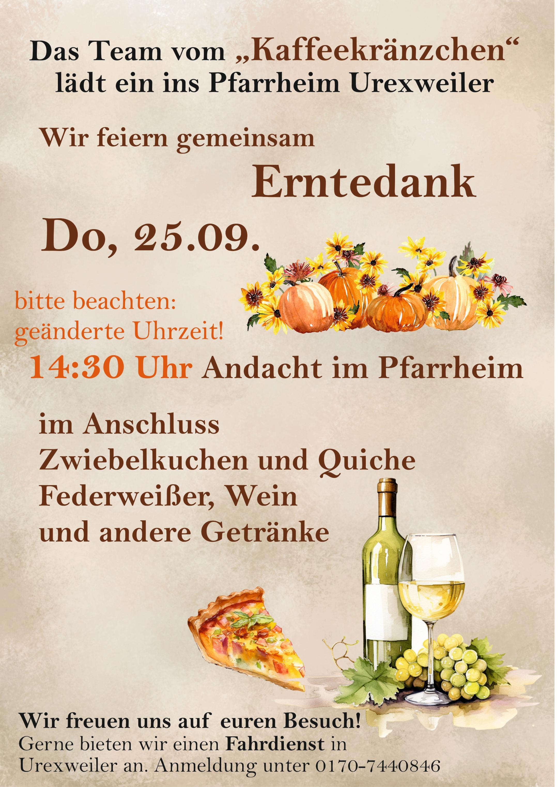 Erntedank 2025-geänderte Uhrzeit
