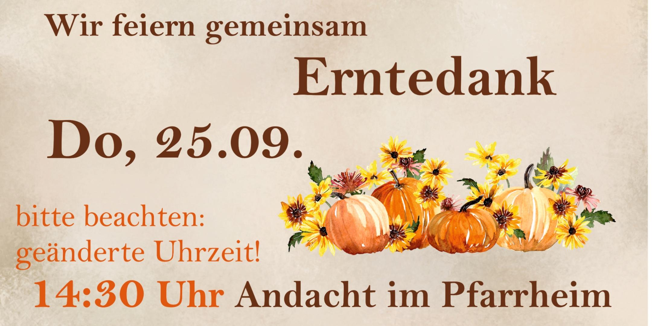 Erntedank 2025-geänderte Uhrzeit