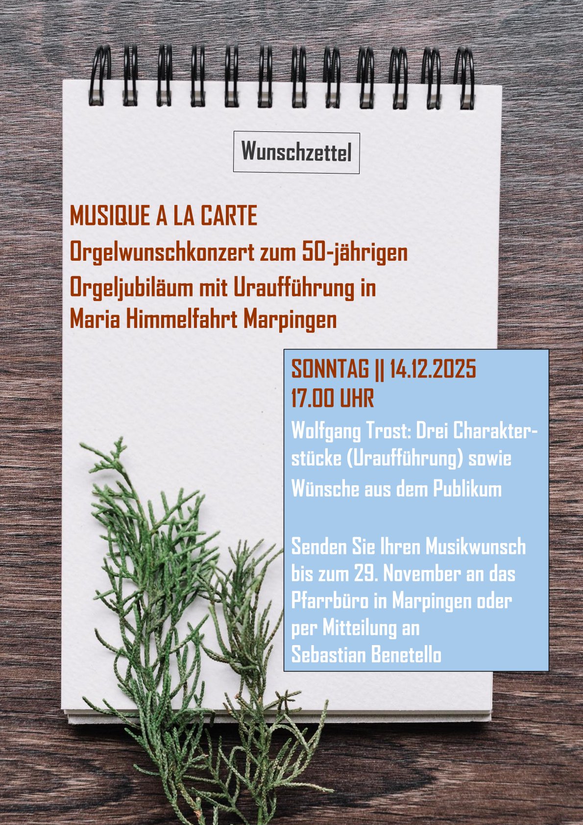 Plakatentwurf Wunschkonzert (c) Sebastian Benetello Plakatentwurf Wunschkonzert