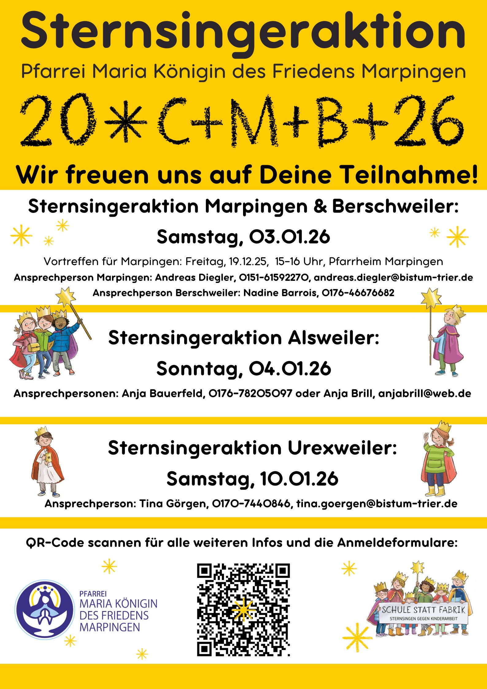 Sternsingeraktion 2026 Plakat QR-Code