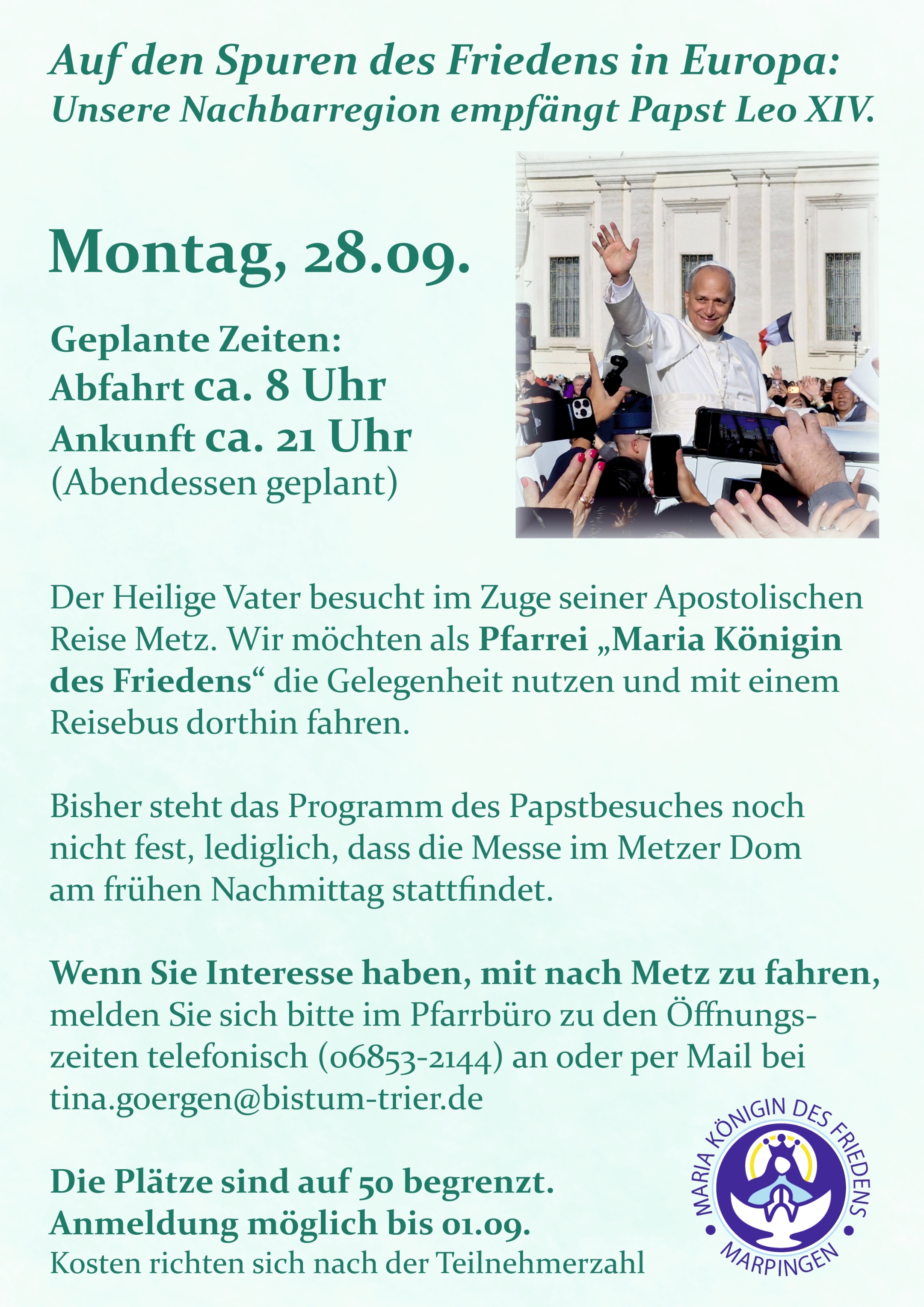 Werbung Papst Metz 2026